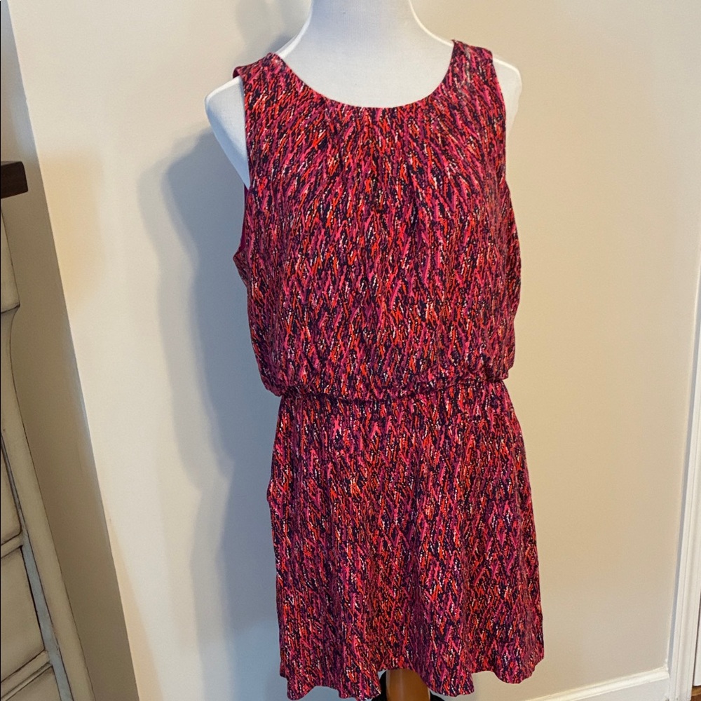 Vibrant Pink and Black Mini Dress